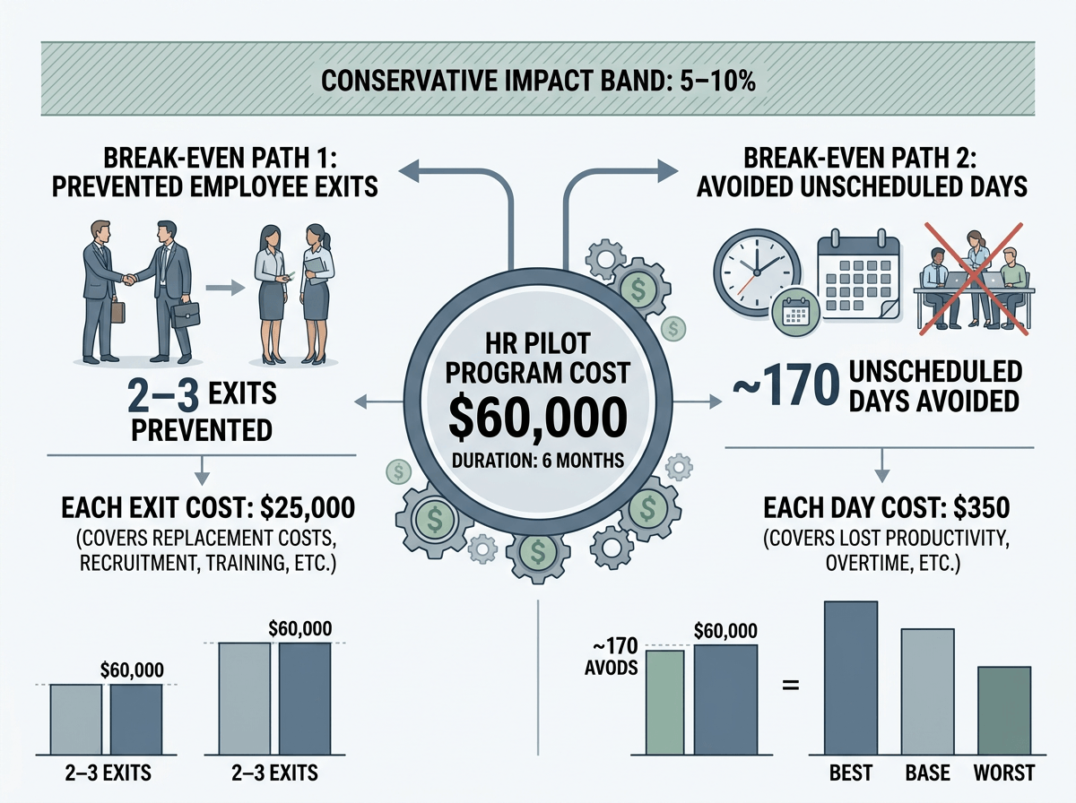 Make the ROI believable: conservative ranges, not miracles